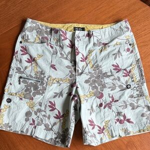 Eddie Bauer Leaf Print Shorts - light green, yellow and maroon. So cute!!